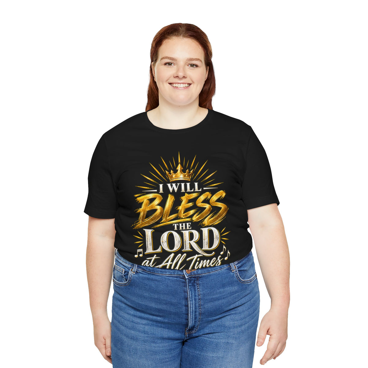 I Will Bless the Lord Tee – Christian Faith Scripture T-Shirt (Psalm 34:1)