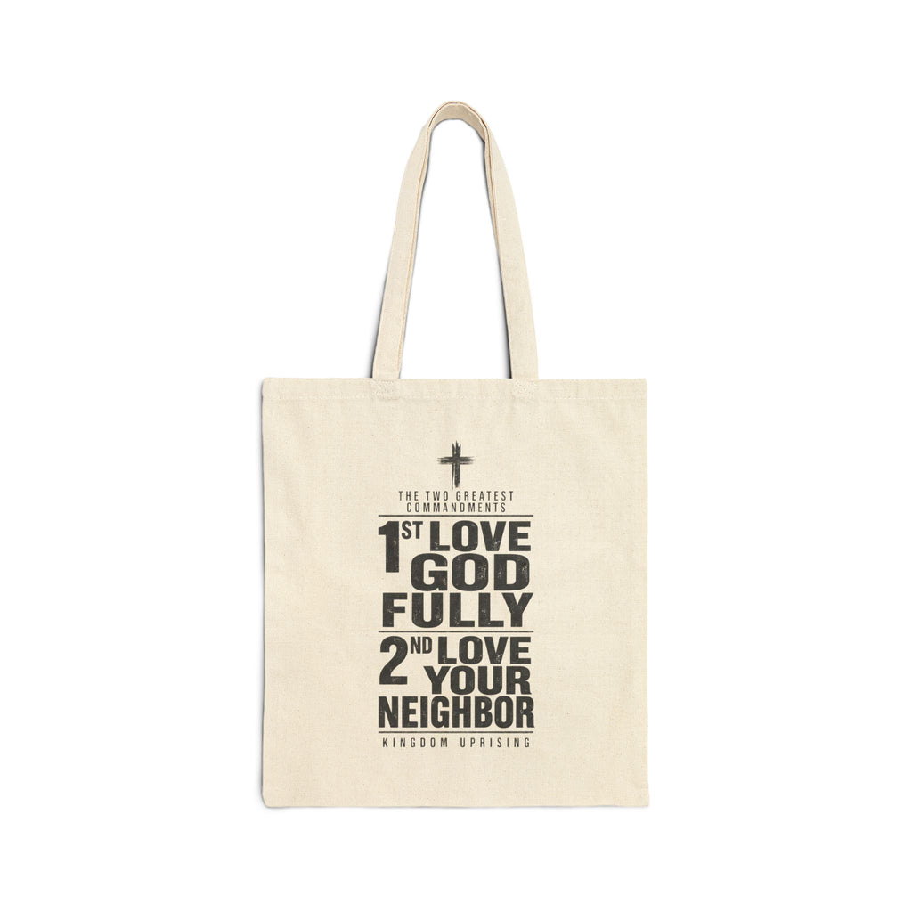 Love God Fully, Love Your Neighbor Canvas Tote | Christian Scripture Tote