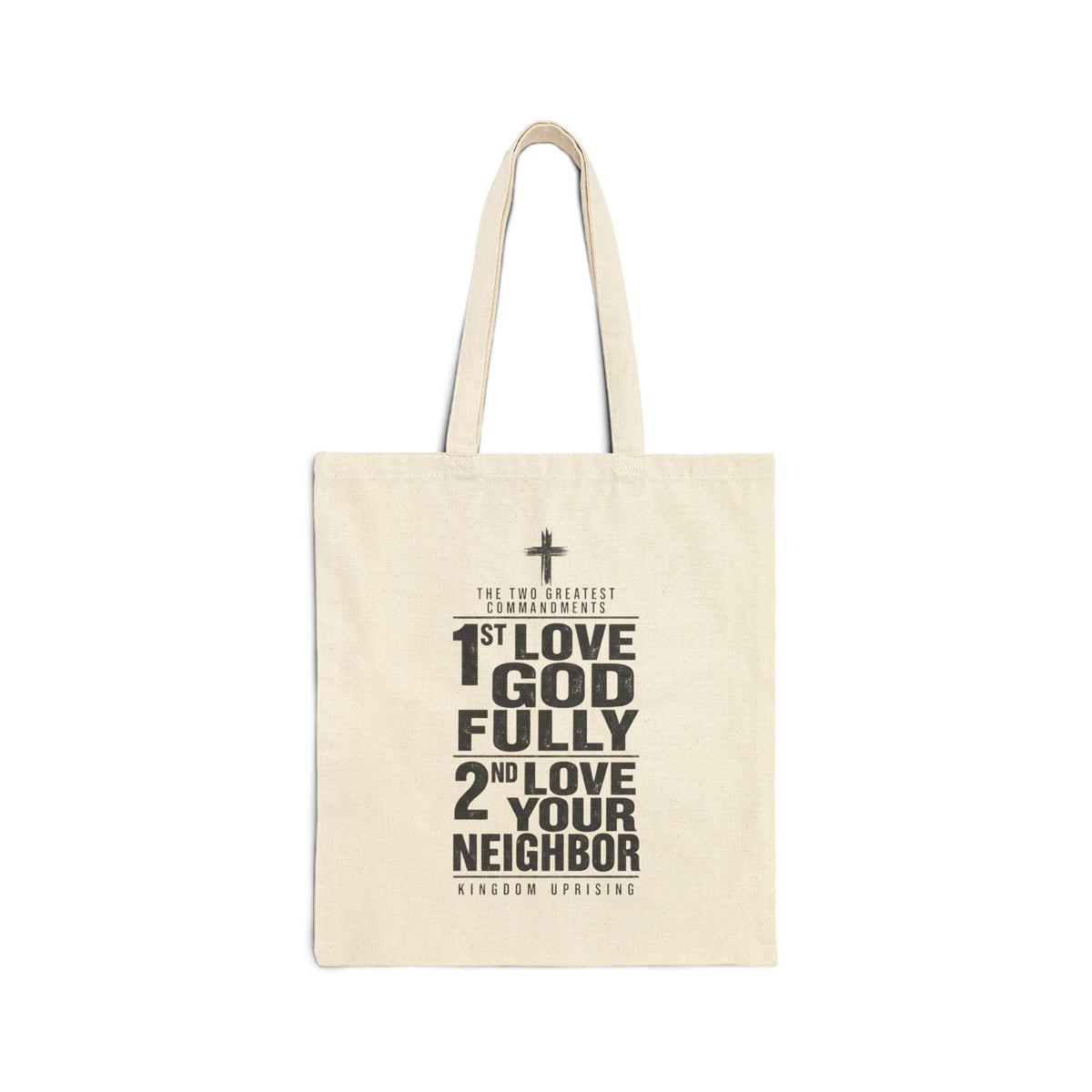 Love God Fully, Love Your Neighbor Canvas Tote | Christian Scripture Tote