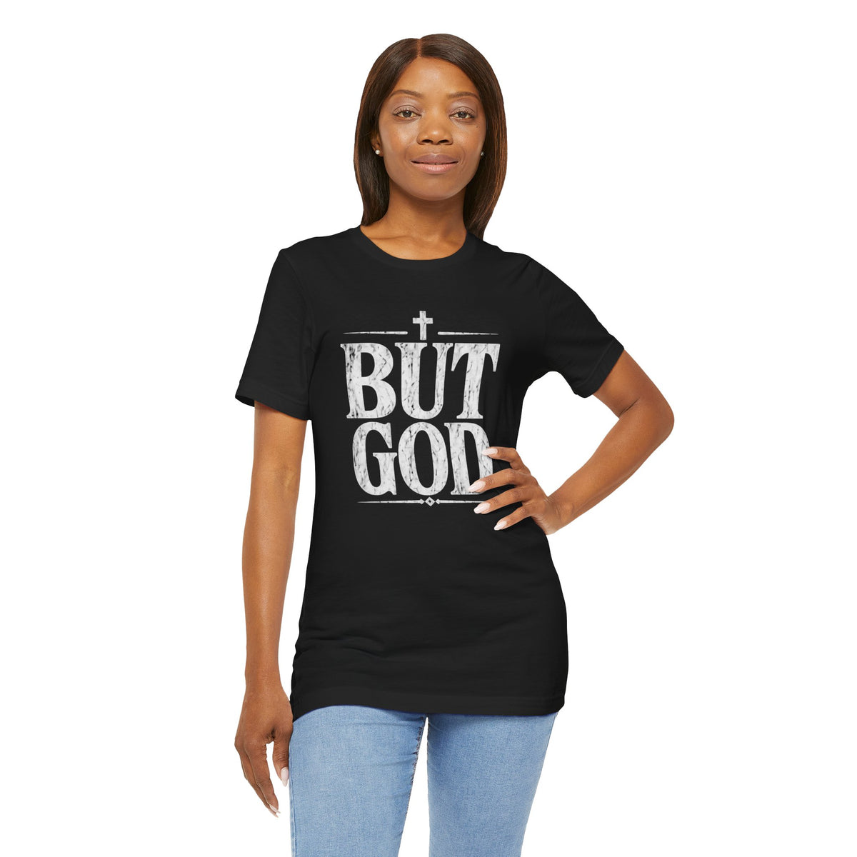 But God distressed vintage text T-Shirt | Christian faith typography