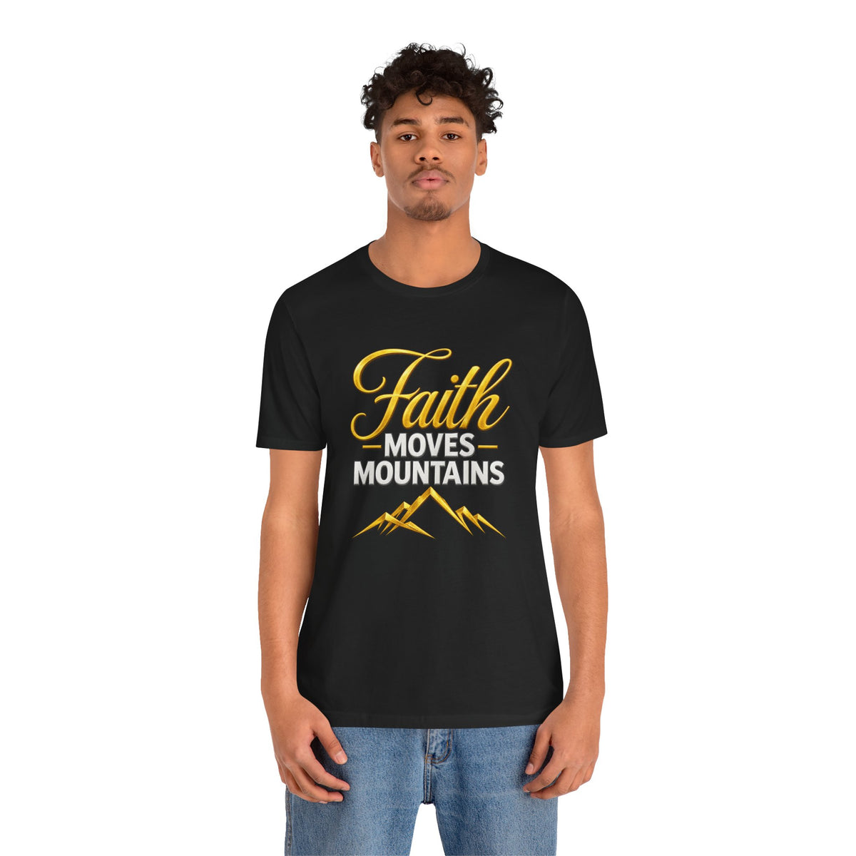 Faith Moves Mountains T-Shirt | Mountain Scripture Typography