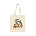 Here I Am Send Me Cotton Canvas Tote — Christian Dove Bible Verse Shoulder Bag