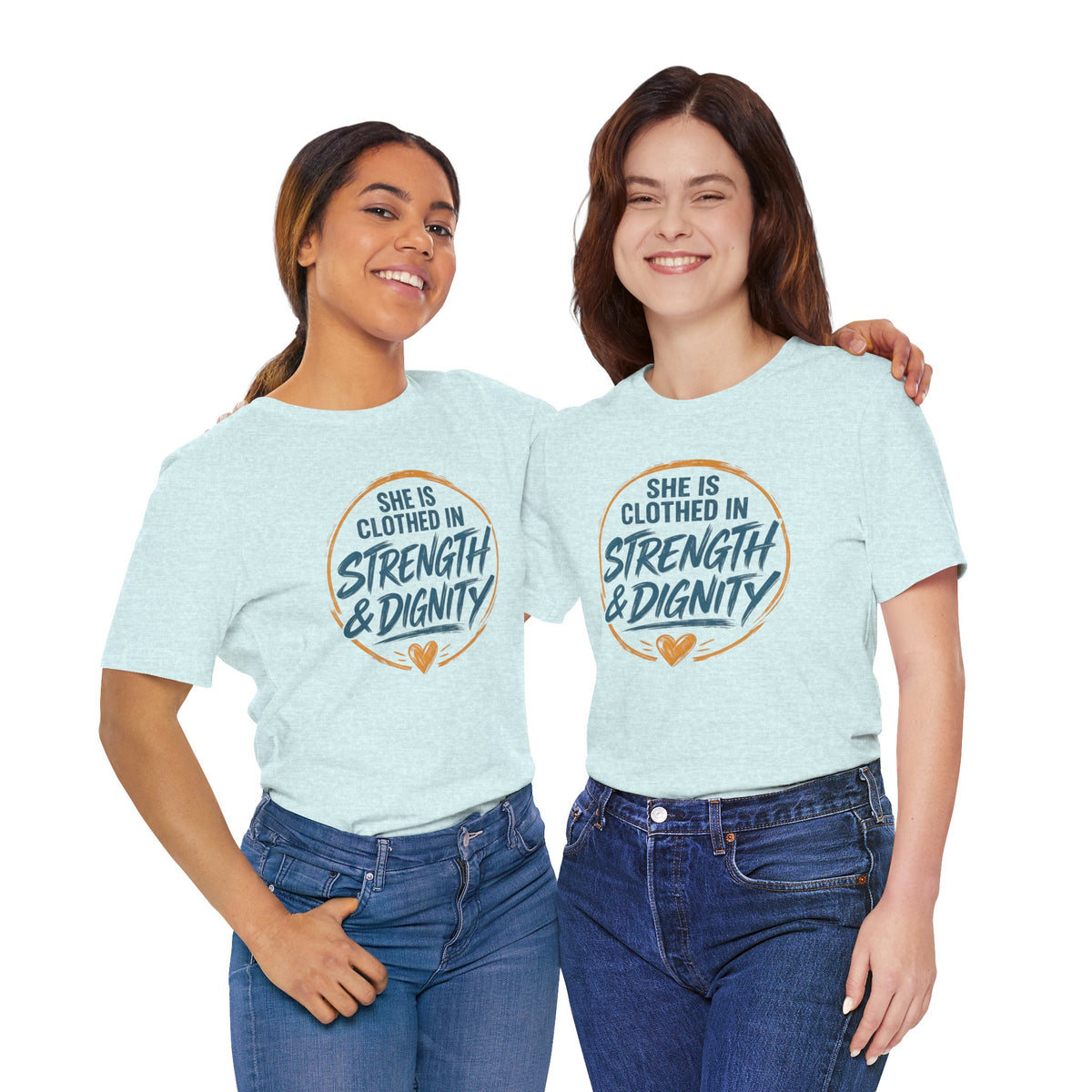 She Is Clothed in Strength & Dignity T-Shirt | Inspirational Christian Tee