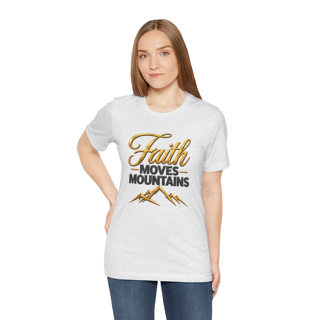 Faith Moves Mountains T-Shirt | Mountain Scripture Typography