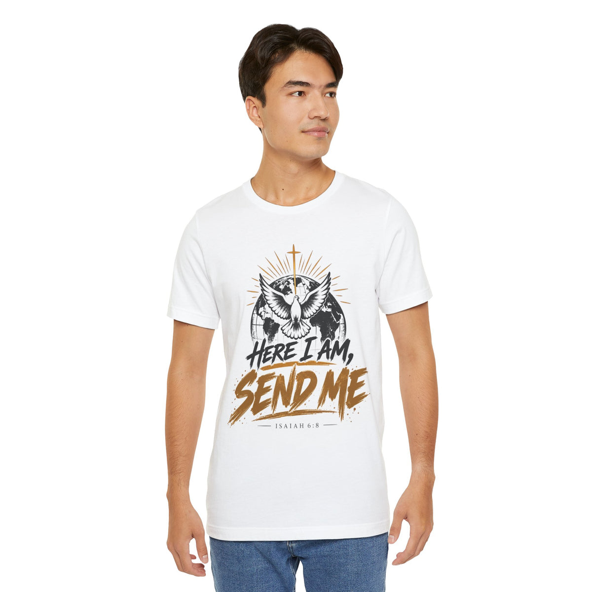 Here I Am, Send Me T-Shirt — Christian Faith Owl Graphic Tee