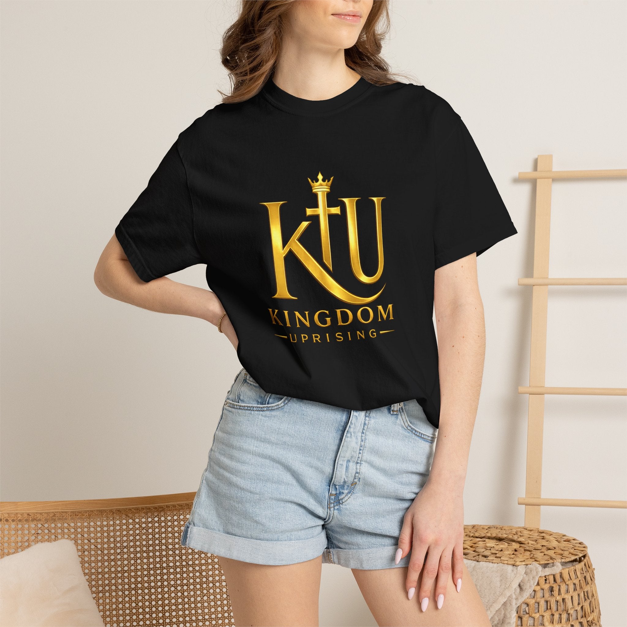 Kingdom Uprising T-Shirt — KU Gold Crest Christian Faith Tee
