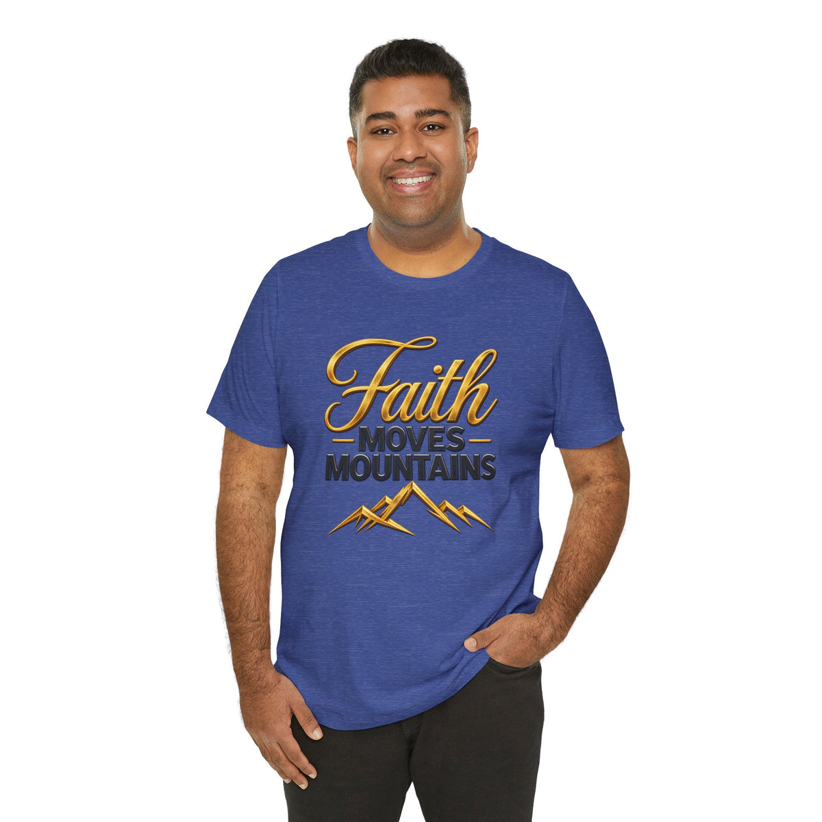 Faith Moves Mountains T-Shirt | Mountain Scripture Typography