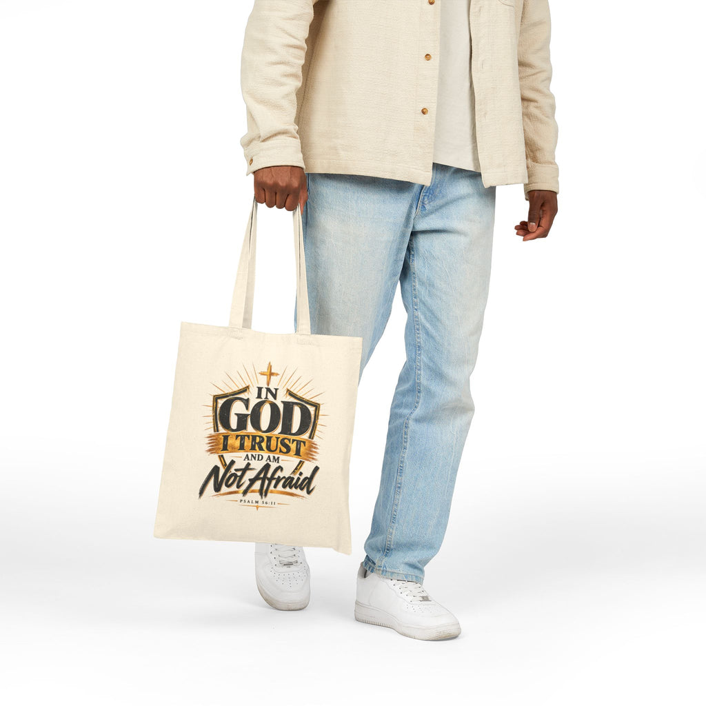 In God I Trust Cotton Tote — Christian Faith Inspirational Canvas Bag