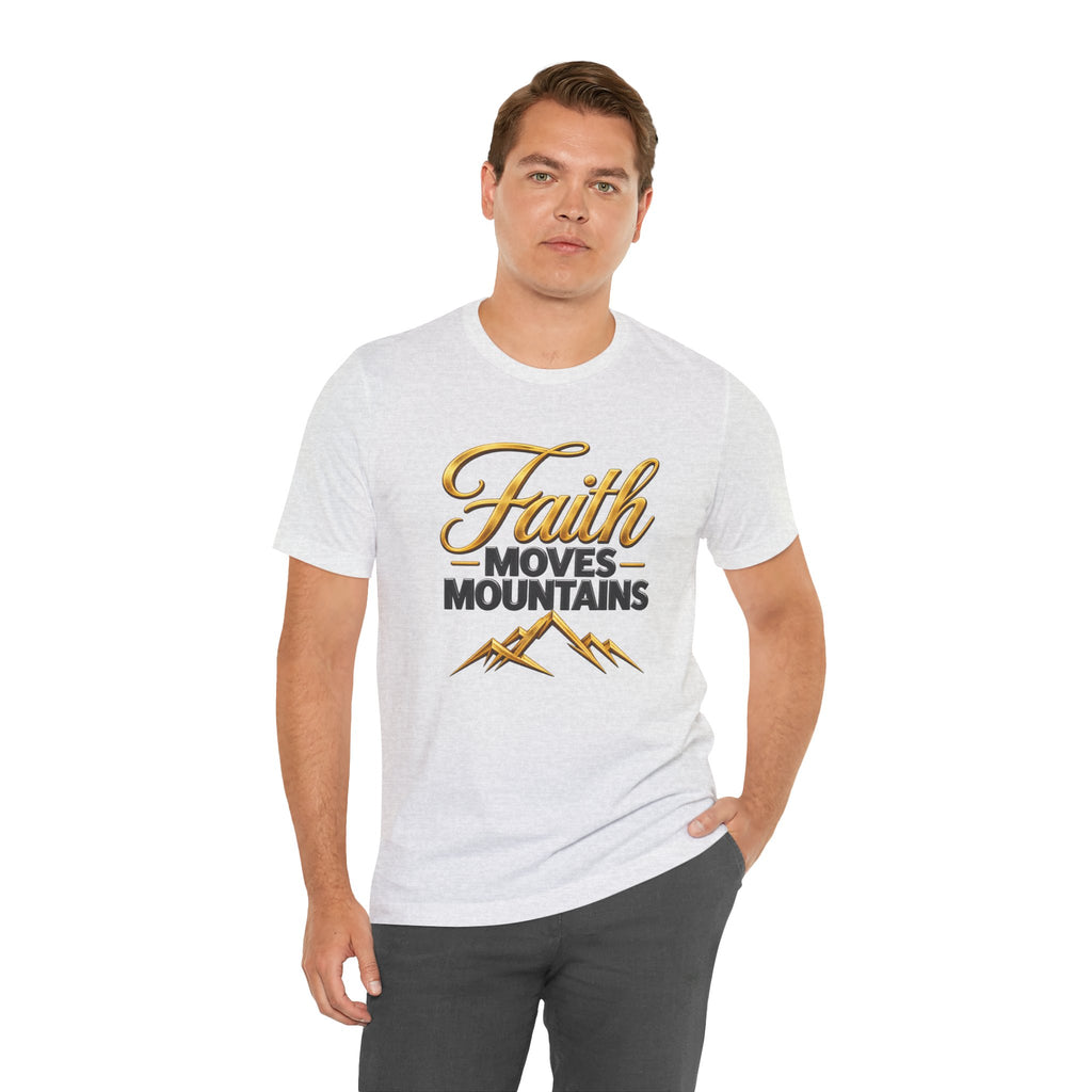 Faith Moves Mountains T-Shirt | Mountain Scripture Typography