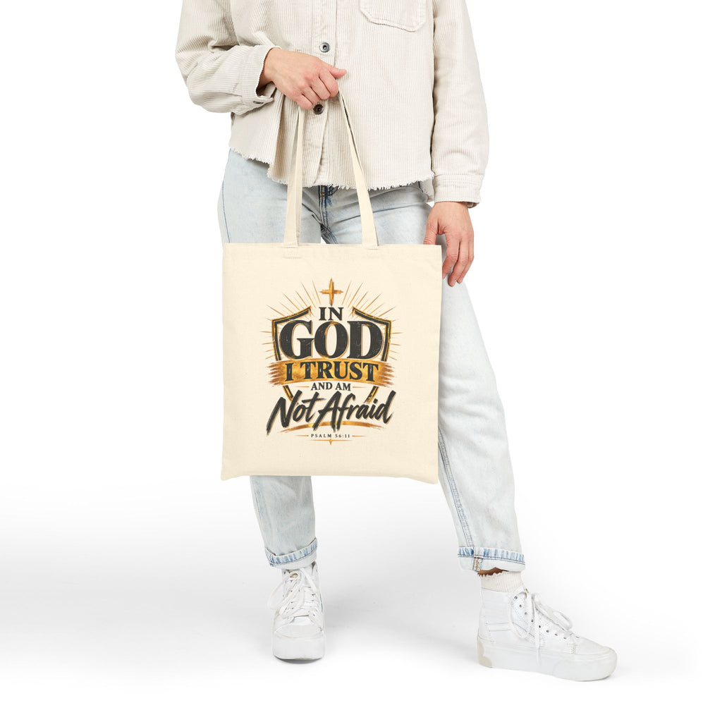 In God I Trust Cotton Tote — Christian Faith Inspirational Canvas Bag