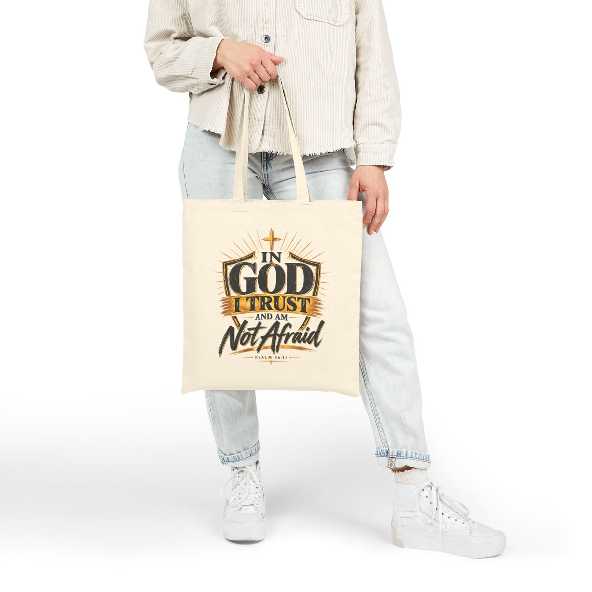 In God I Trust Cotton Tote — Christian Faith Inspirational Canvas Bag