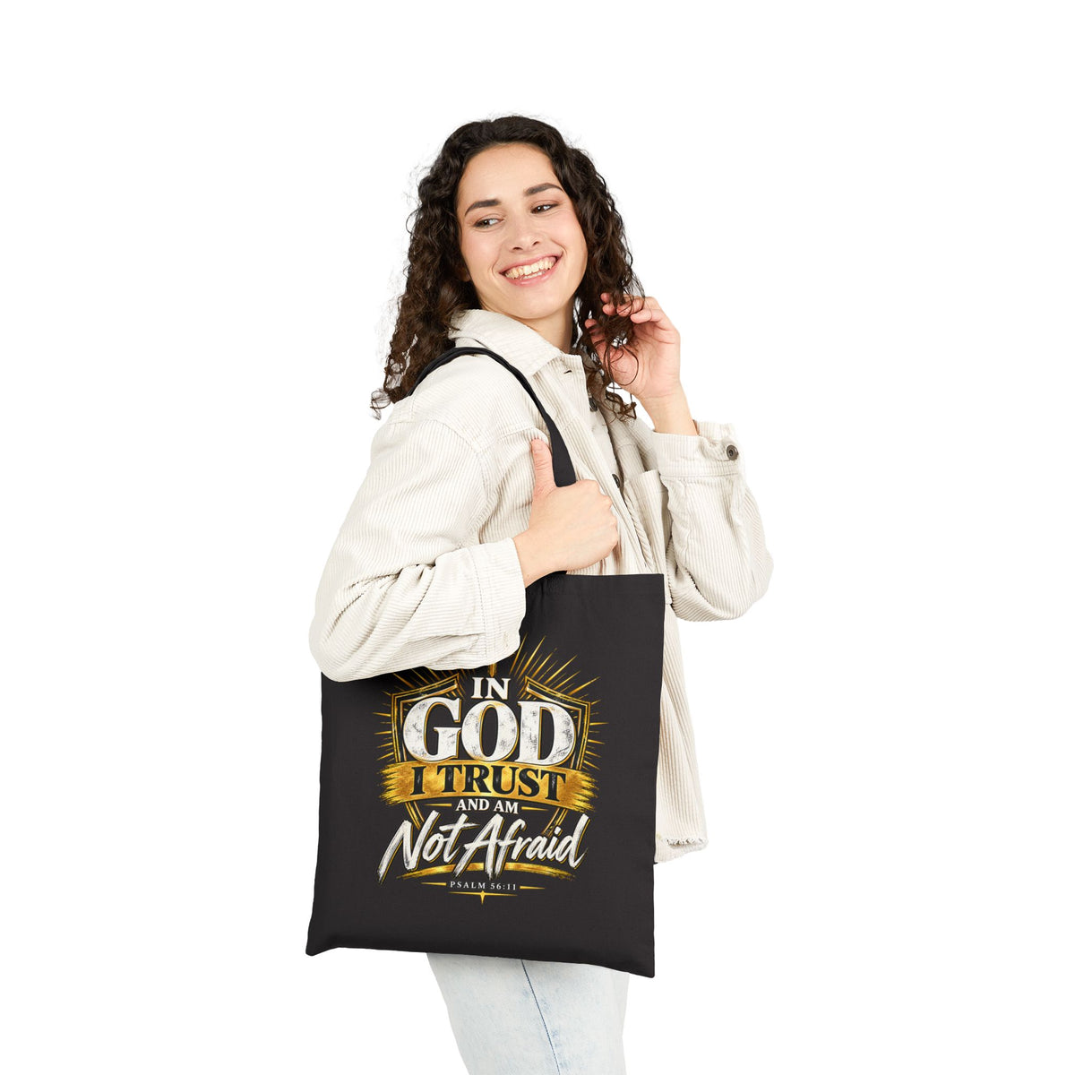 In God I Trust Cotton Tote — Christian Faith Inspirational Canvas Bag