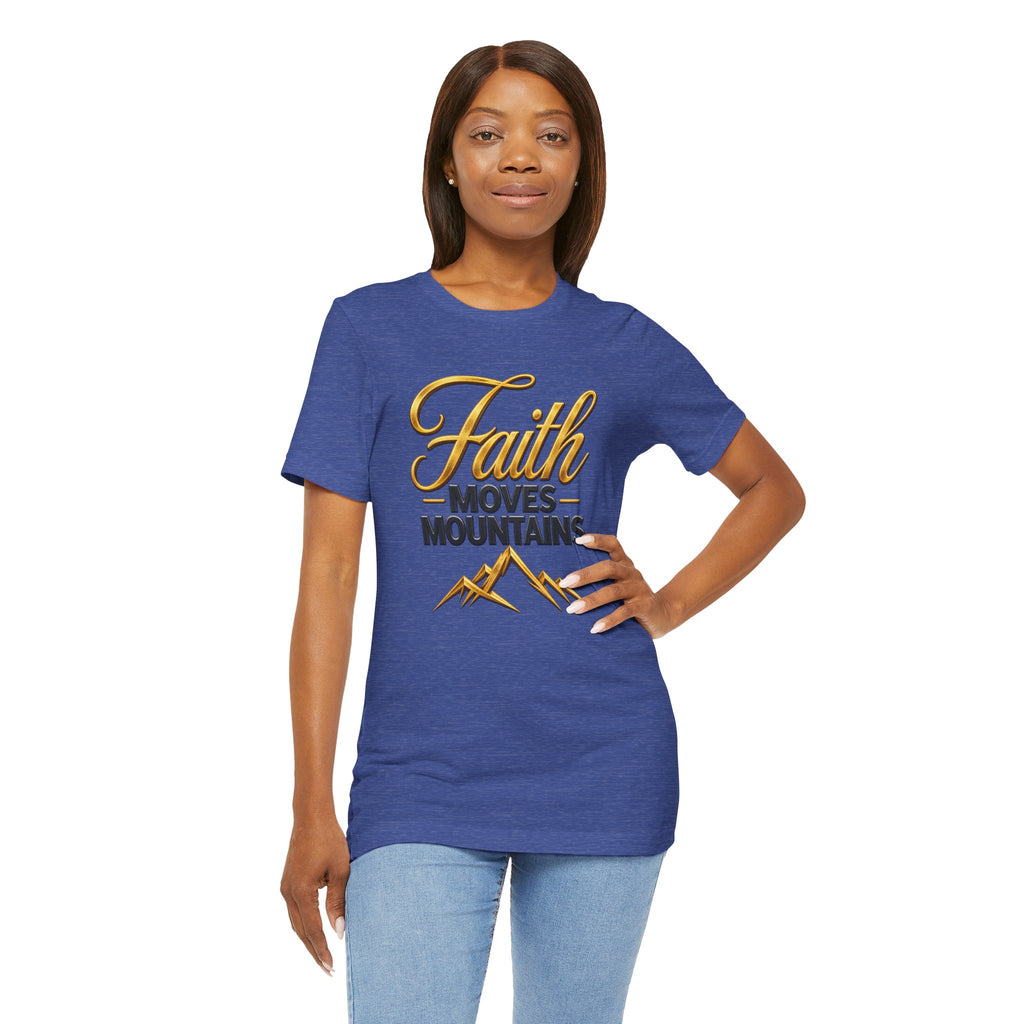 Faith Moves Mountains T-Shirt | Mountain Scripture Typography