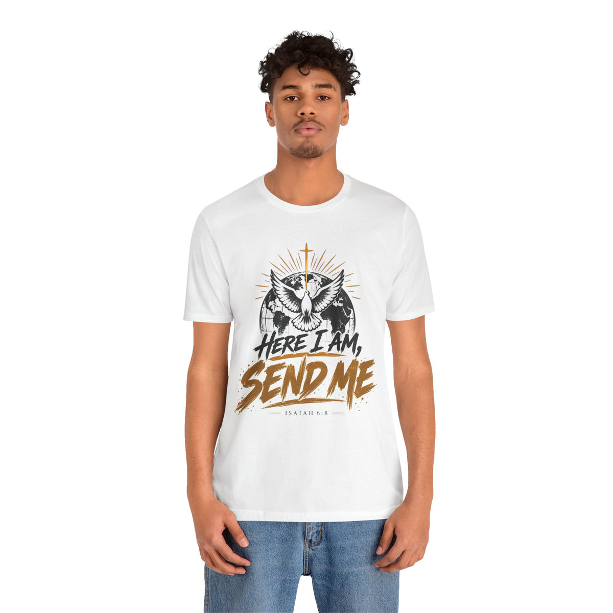 Here I Am, Send Me T-Shirt — Christian Faith Owl Graphic Tee