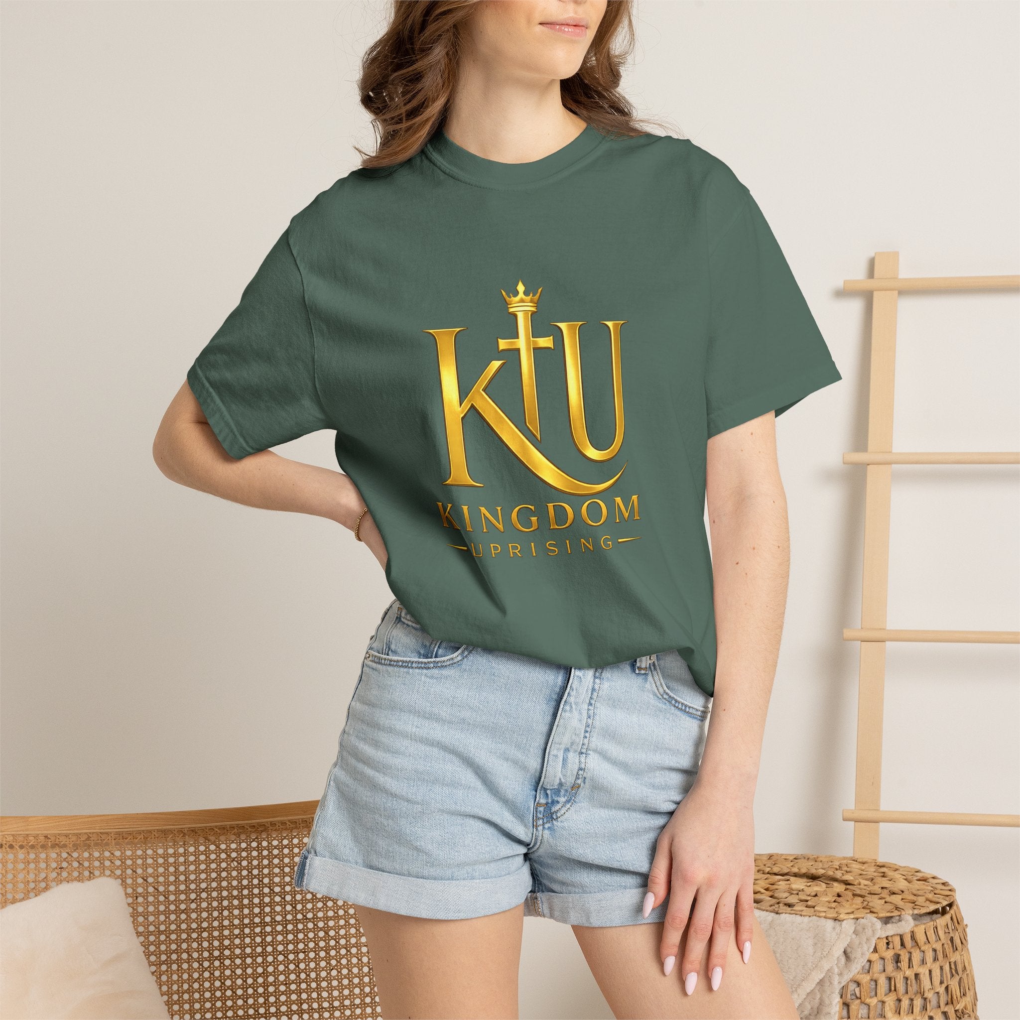 Kingdom Uprising T-Shirt — KU Gold Crest Christian Faith Tee