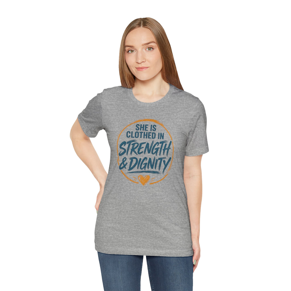 She Is Clothed in Strength & Dignity T-Shirt | Inspirational Christian Tee