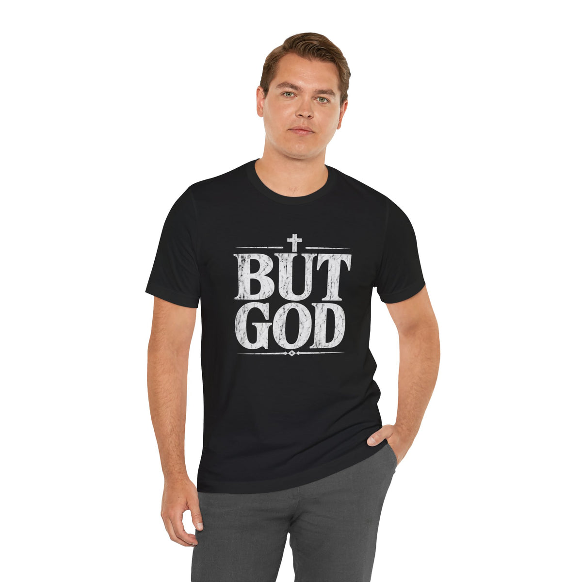 But God distressed vintage text T-Shirt | Christian faith typography