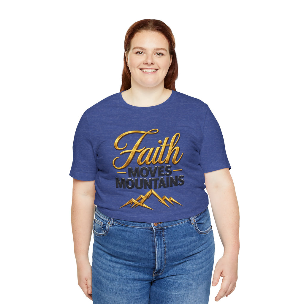 Faith Moves Mountains T-Shirt | Mountain Scripture Typography