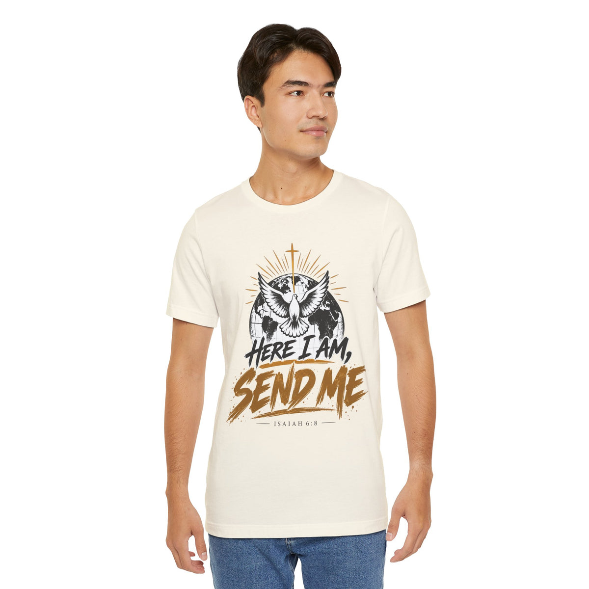 Here I Am, Send Me T-Shirt — Christian Faith Owl Graphic Tee
