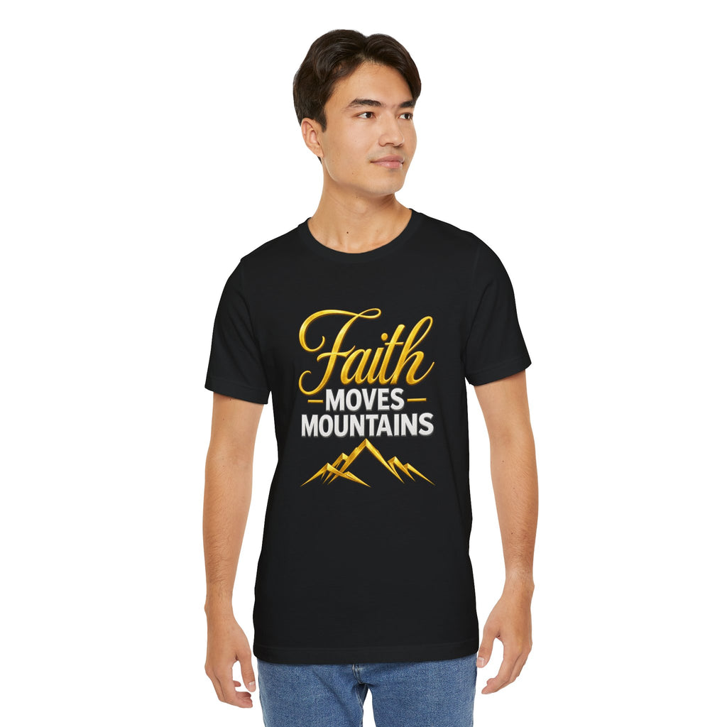Faith Moves Mountains T-Shirt | Mountain Scripture Typography