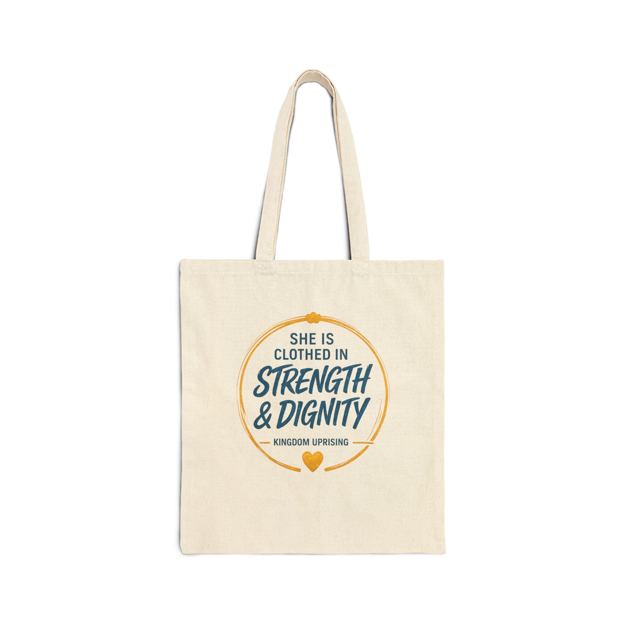 She Is Clothed in Strength & Dignity Canvas Tote