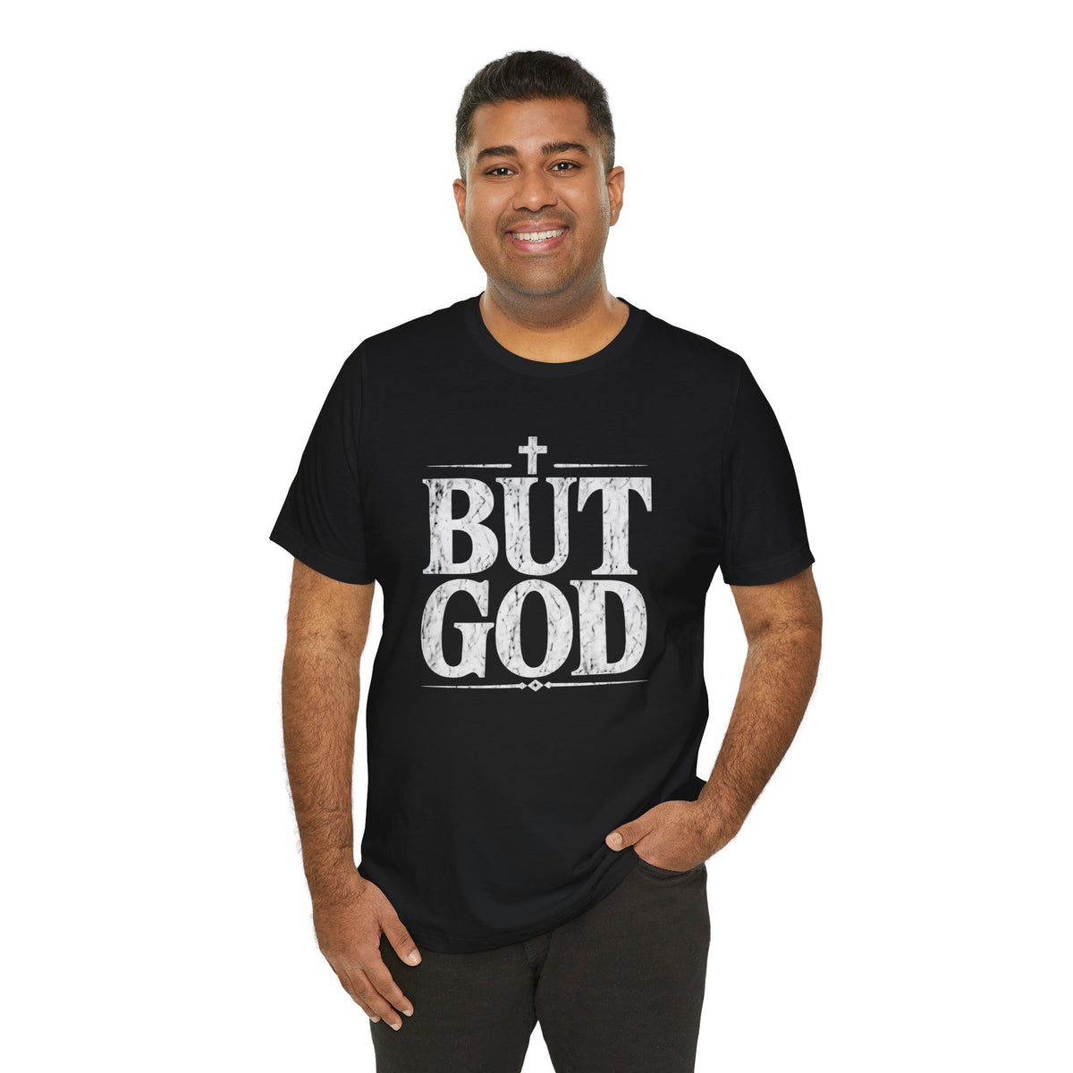 But God distressed vintage text T-Shirt | Christian faith typography
