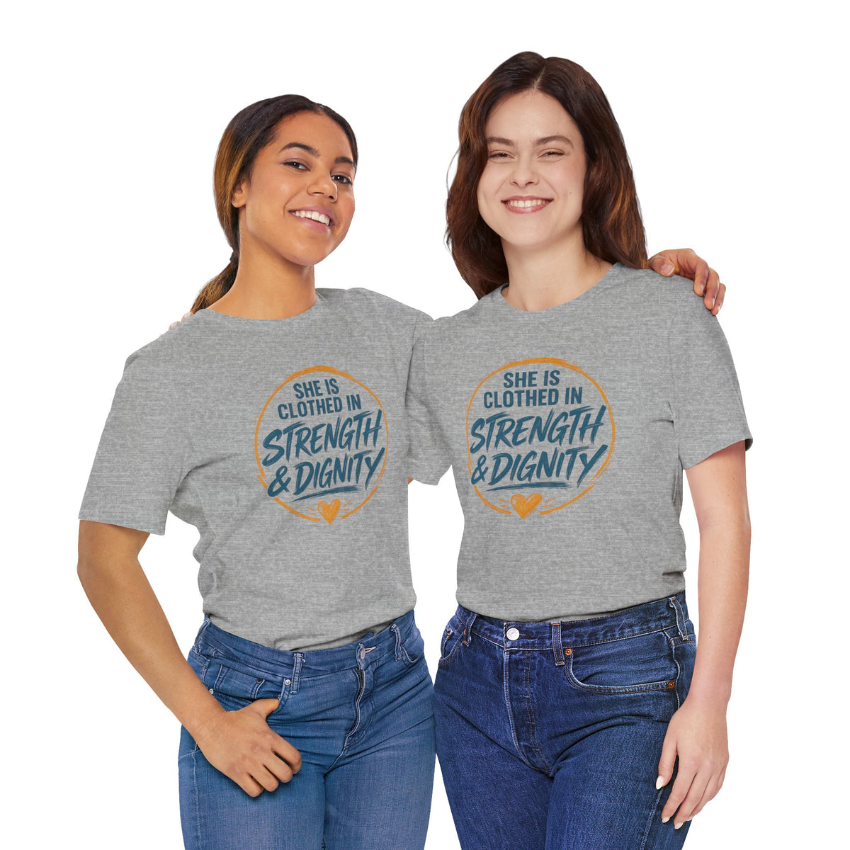 She Is Clothed in Strength & Dignity T-Shirt | Inspirational Christian Tee