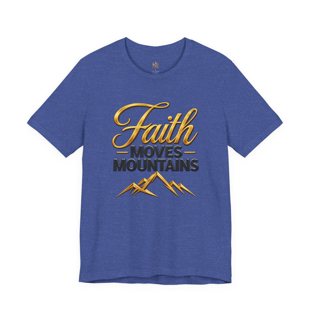 Faith Moves Mountains T-Shirt | Mountain Scripture Typography