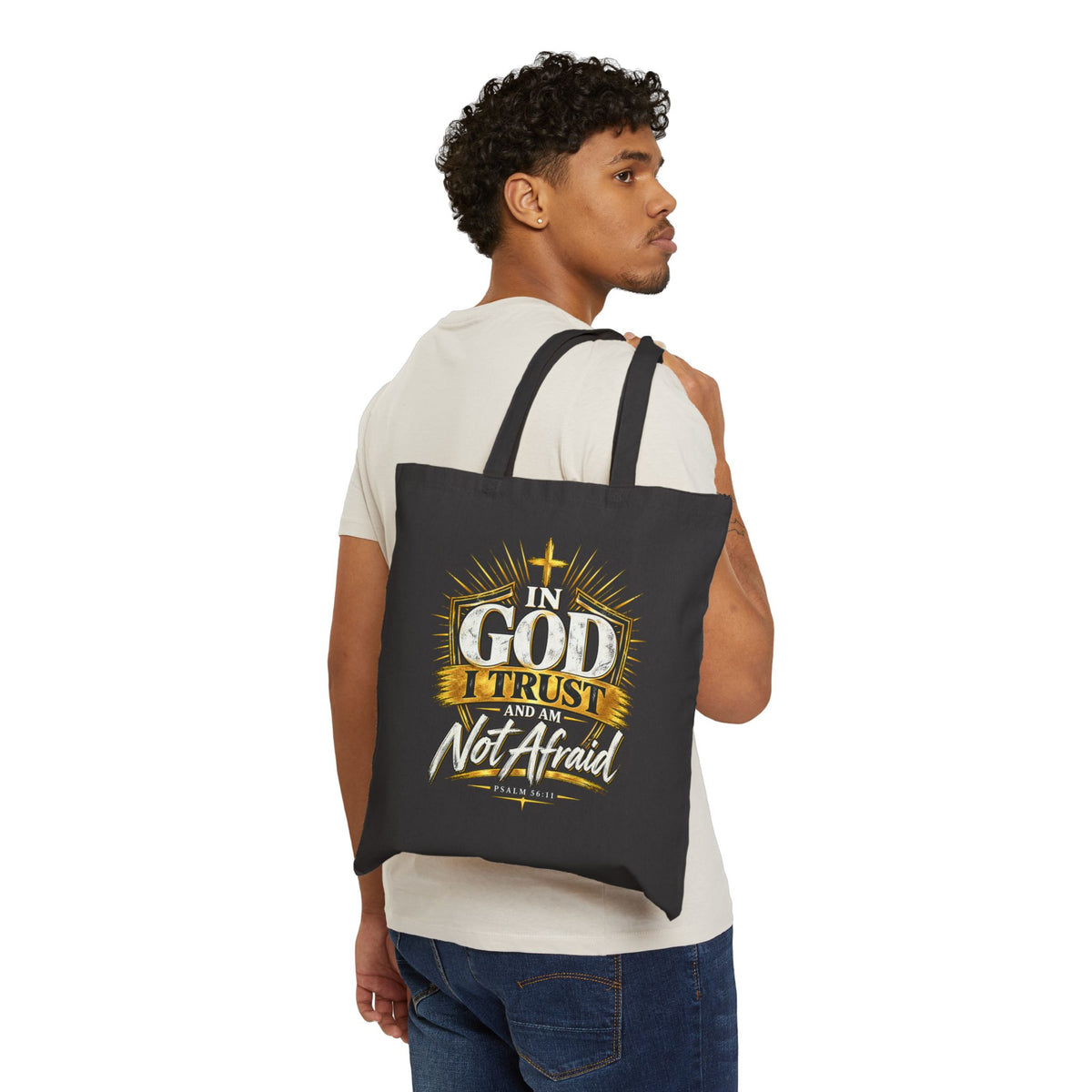In God I Trust Cotton Tote — Christian Faith Inspirational Canvas Bag