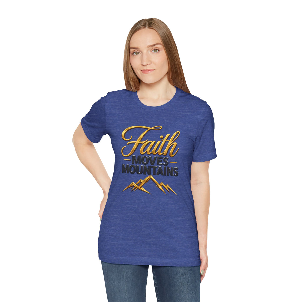 Faith Moves Mountains T-Shirt | Mountain Scripture Typography