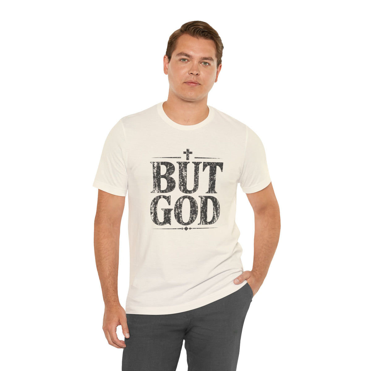 But God distressed vintage text T-Shirt | Christian faith typography