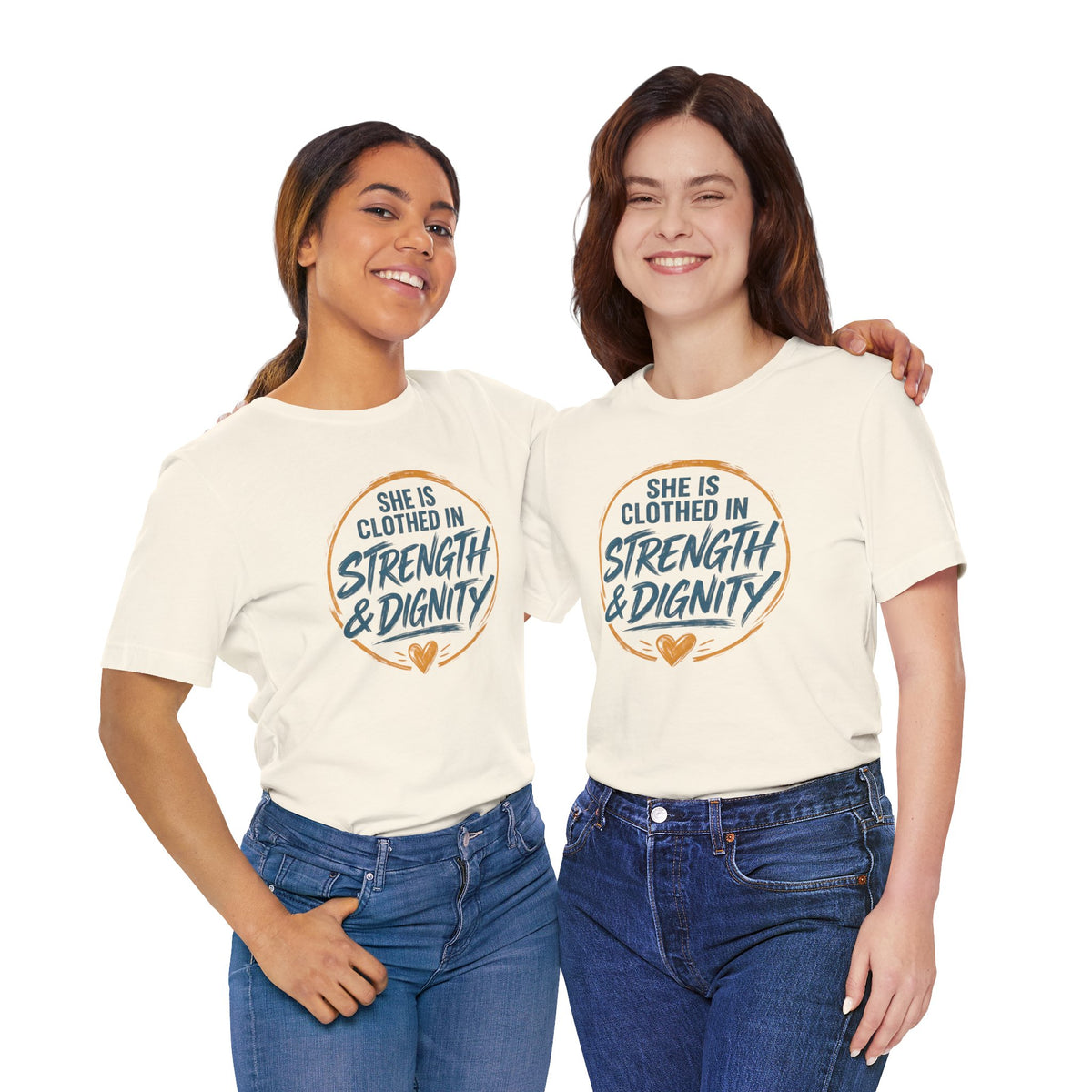 She Is Clothed in Strength & Dignity T-Shirt | Inspirational Christian Tee
