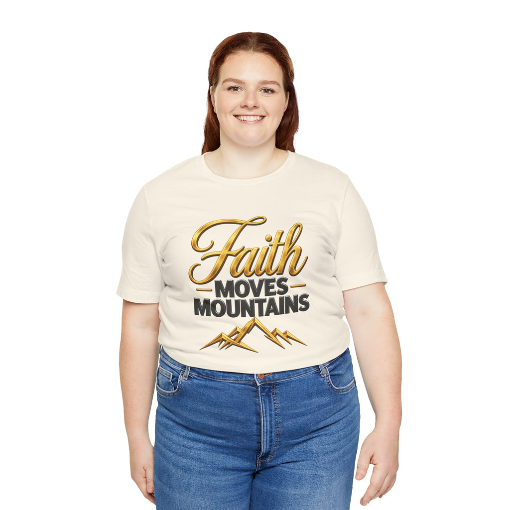 Faith Moves Mountains T-Shirt | Mountain Scripture Typography