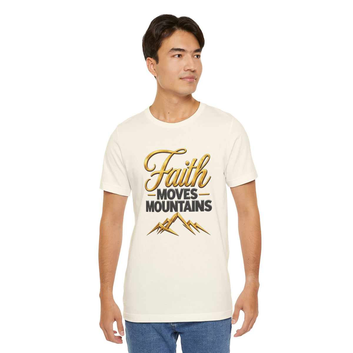 Faith Moves Mountains T-Shirt | Mountain Scripture Typography