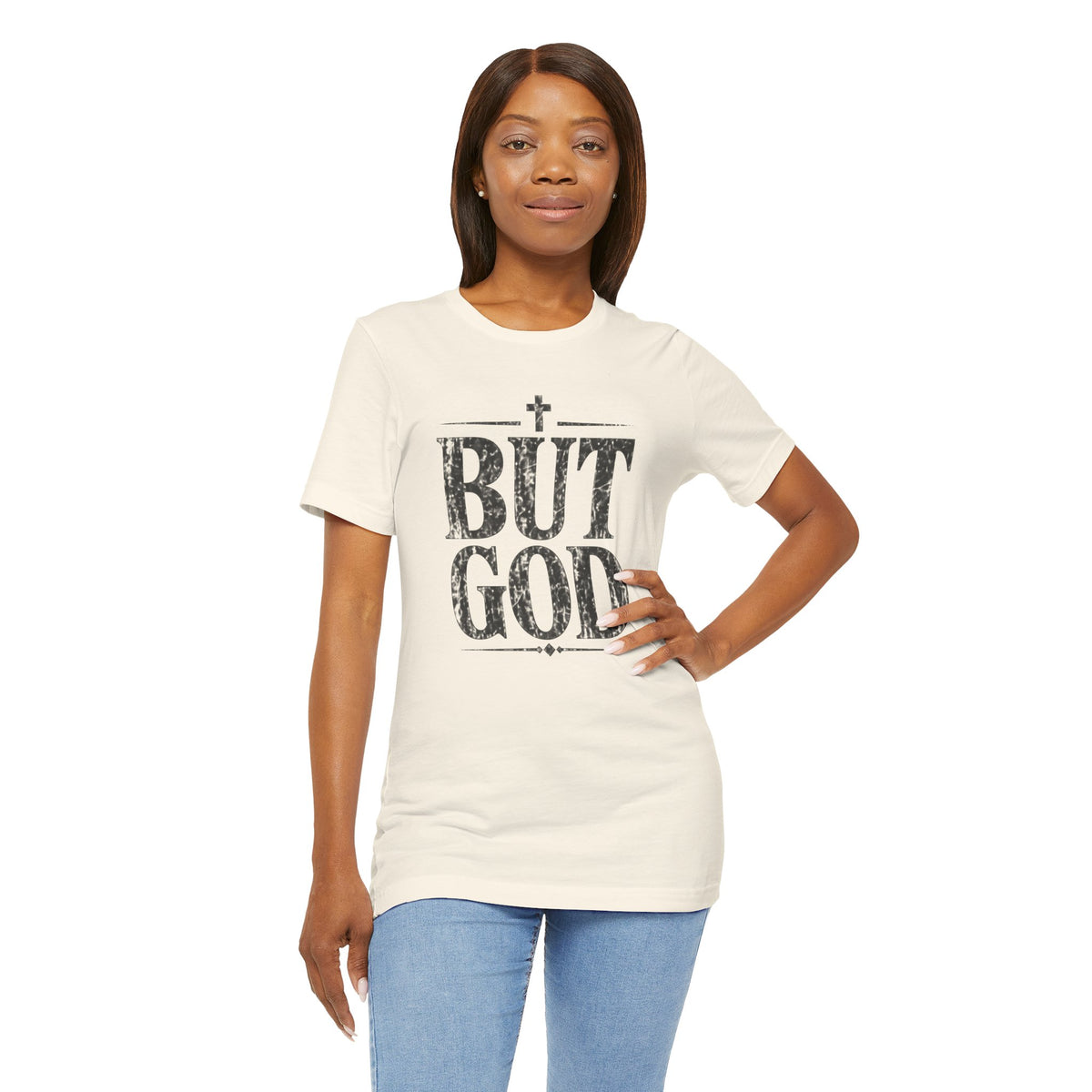 But God distressed vintage text T-Shirt | Christian faith typography