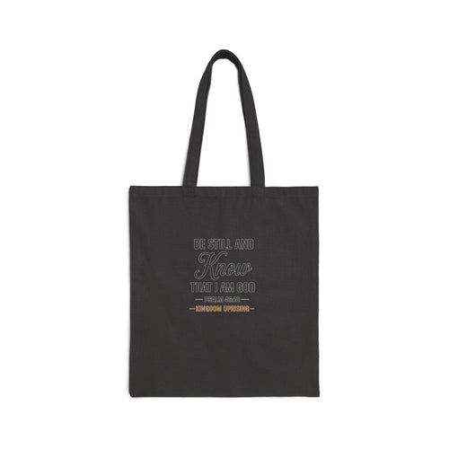 Canvas Tote Bag - "Be Still and Know" Psalm 46:10 Inspirational Christian Shopper
