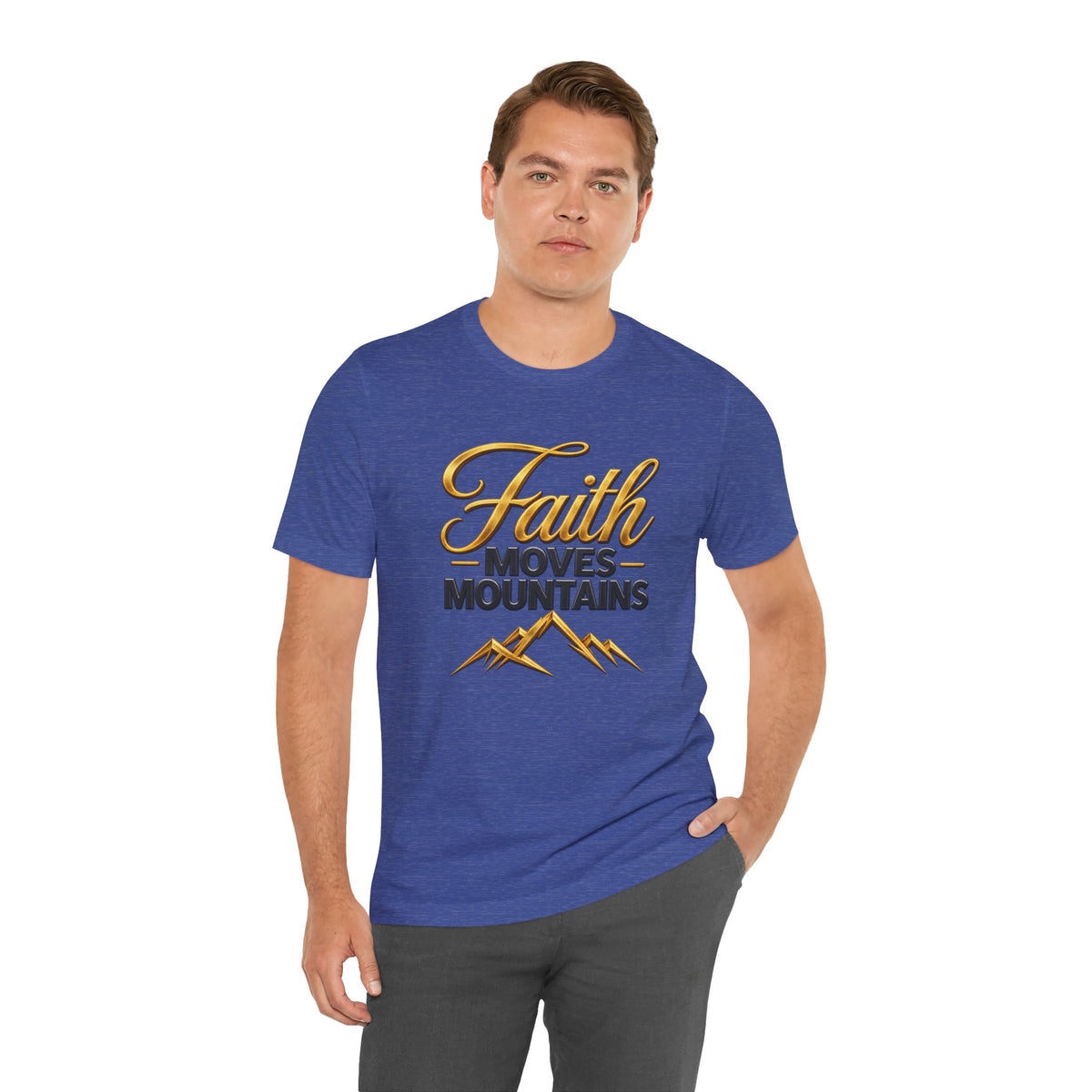 Faith Moves Mountains T-Shirt | Mountain Scripture Typography