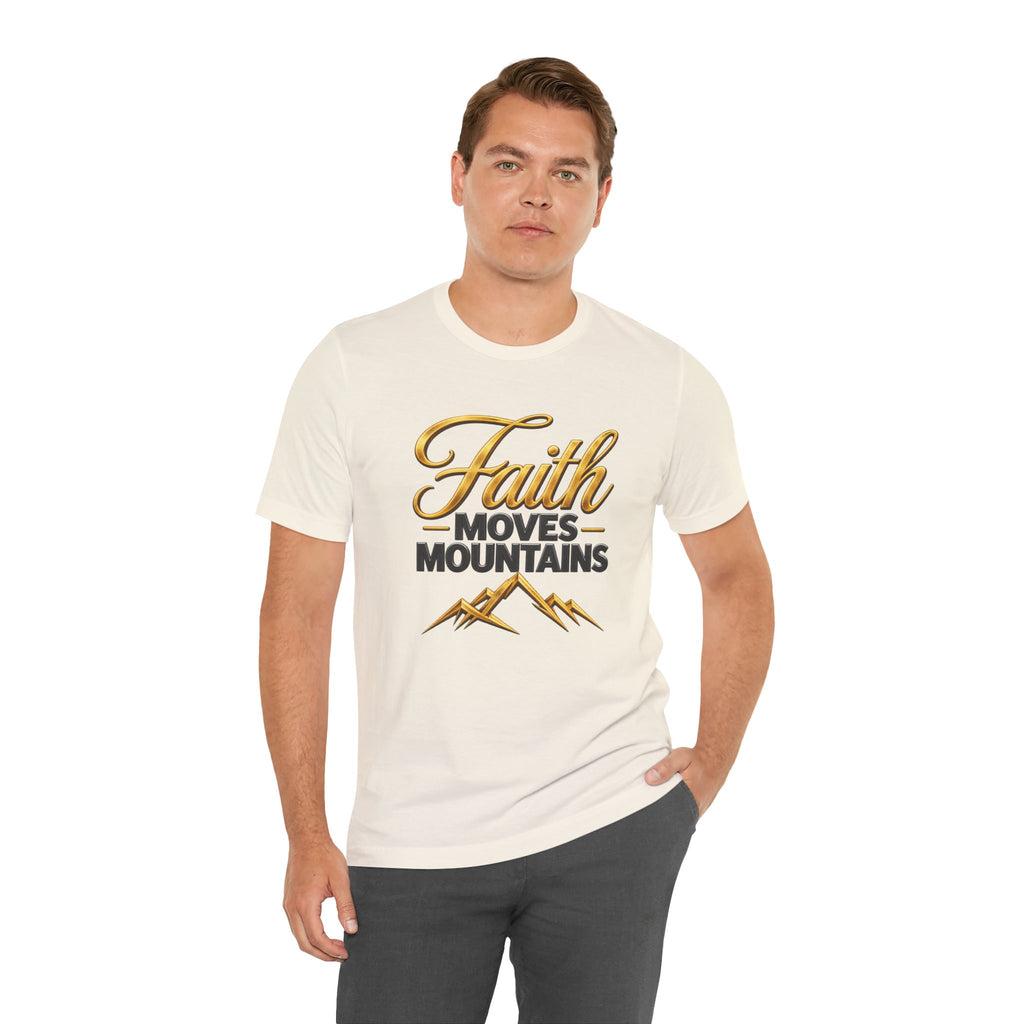Faith Moves Mountains T-Shirt | Mountain Scripture Typography