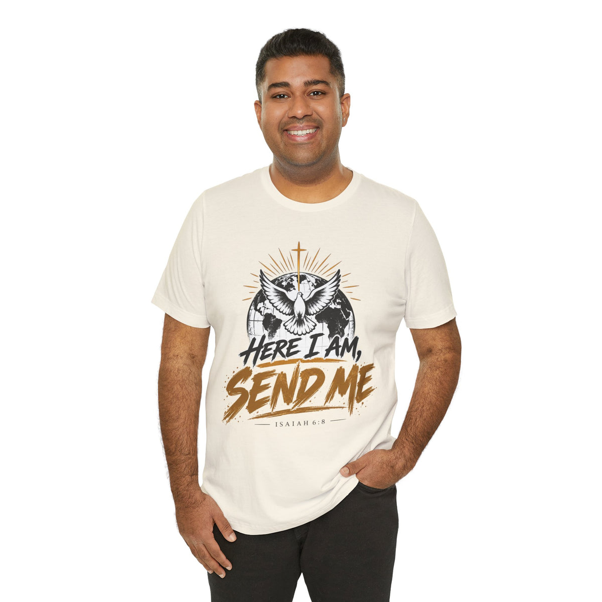 Here I Am, Send Me T-Shirt — Christian Faith Owl Graphic Tee