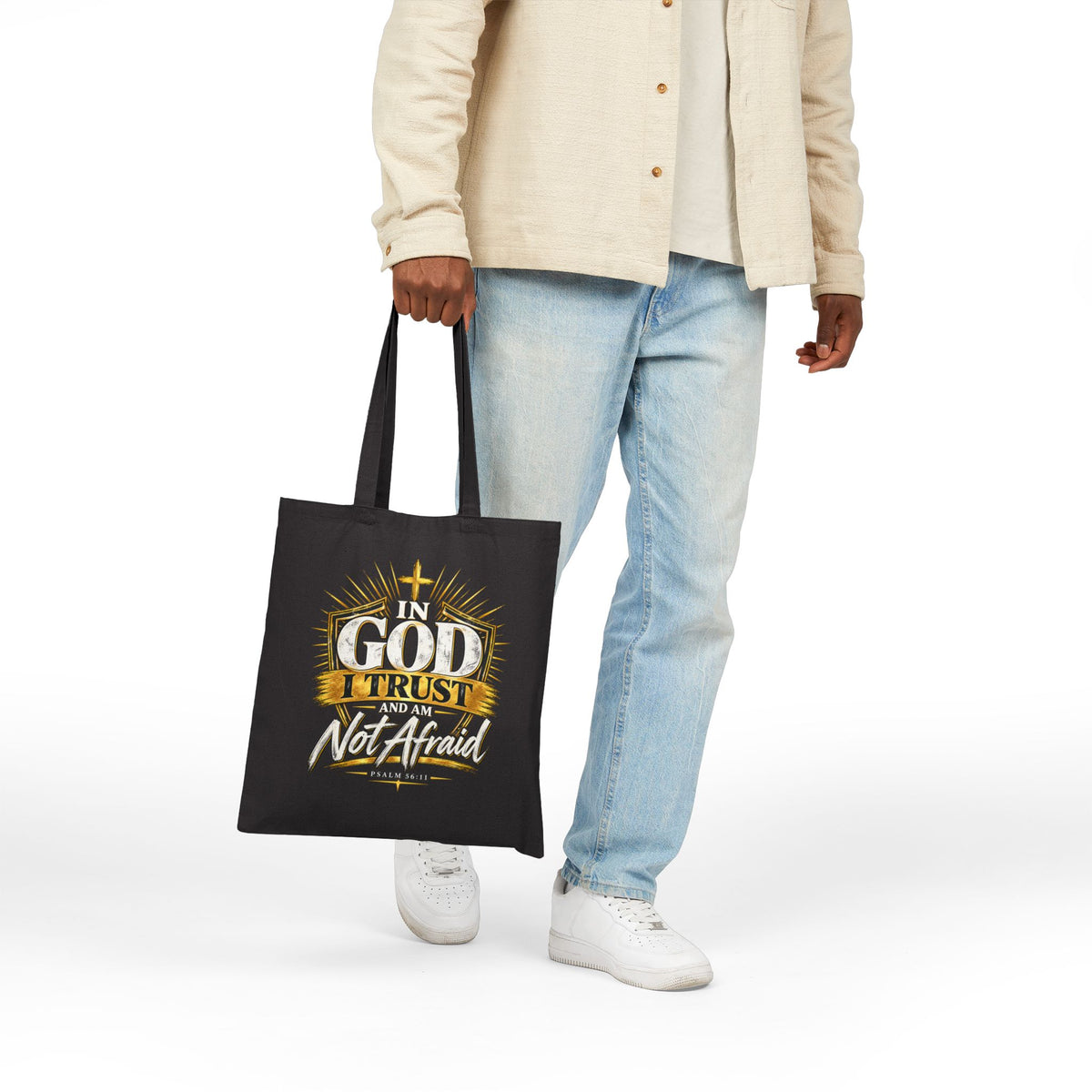 In God I Trust Cotton Tote — Christian Faith Inspirational Canvas Bag