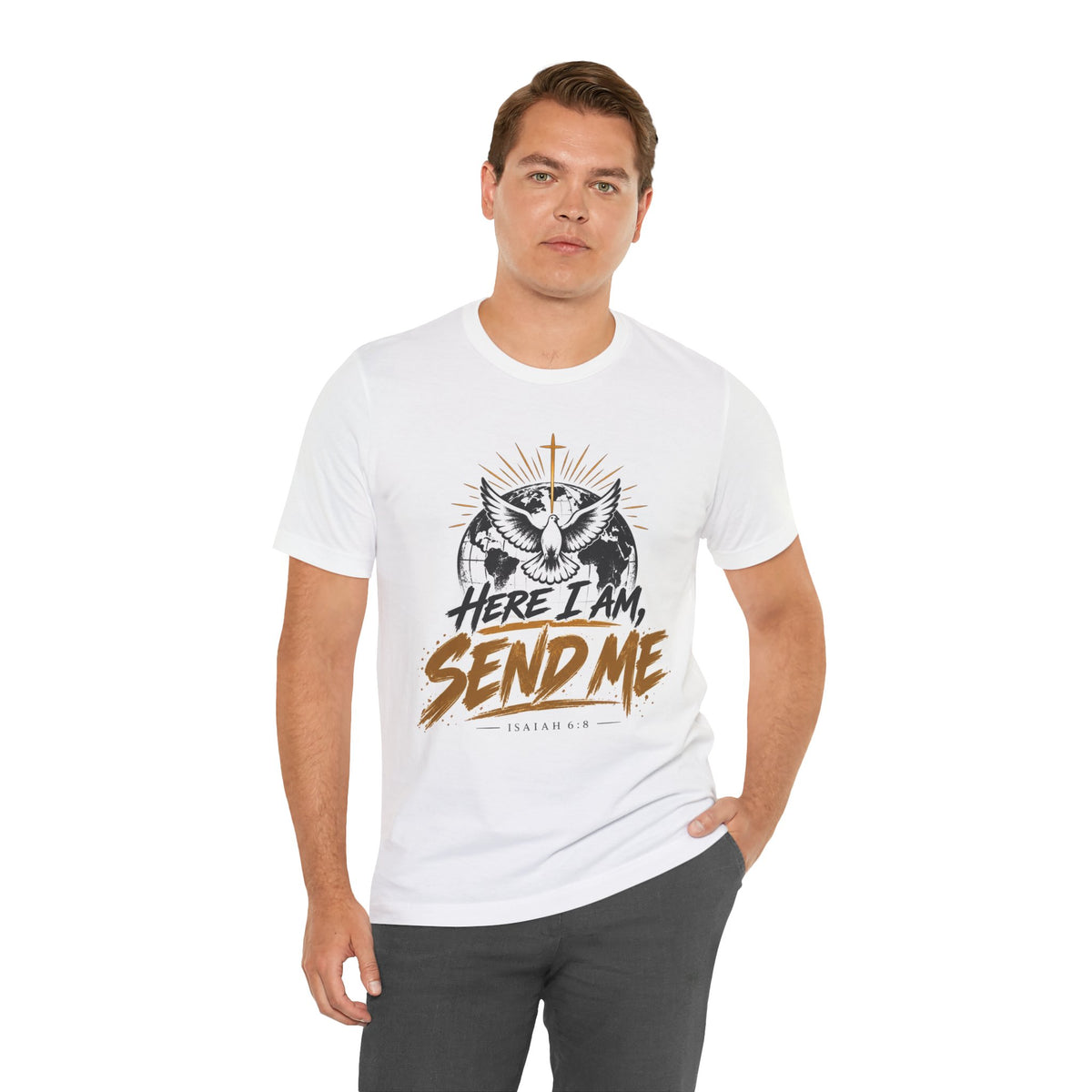 Here I Am, Send Me T-Shirt — Christian Faith Owl Graphic Tee