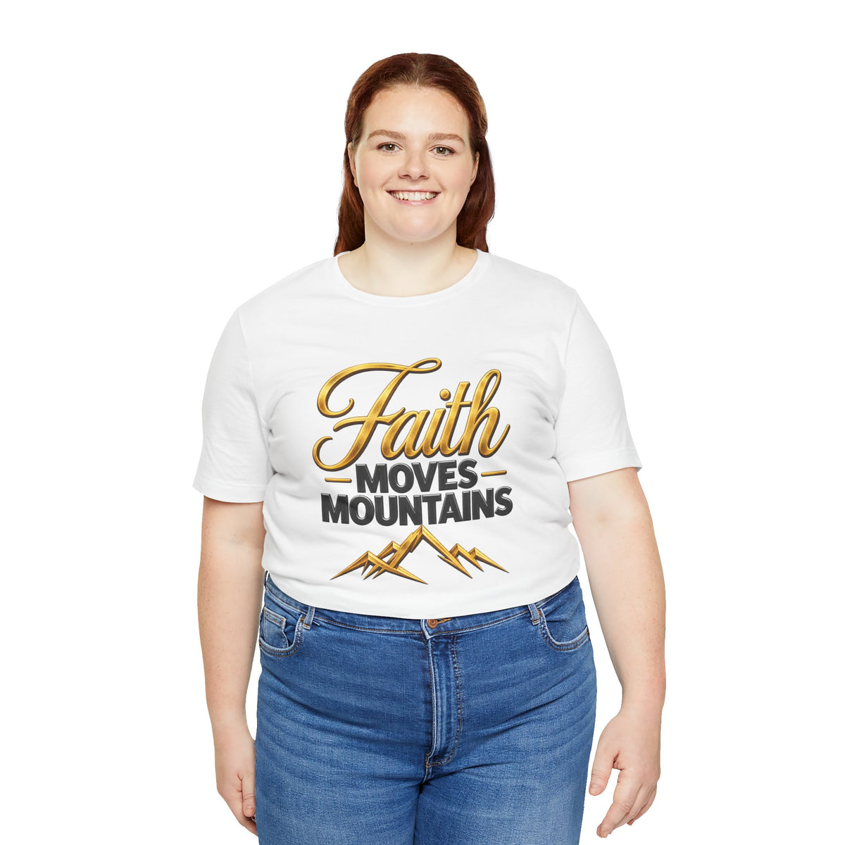 Faith Moves Mountains T-Shirt | Mountain Scripture Typography