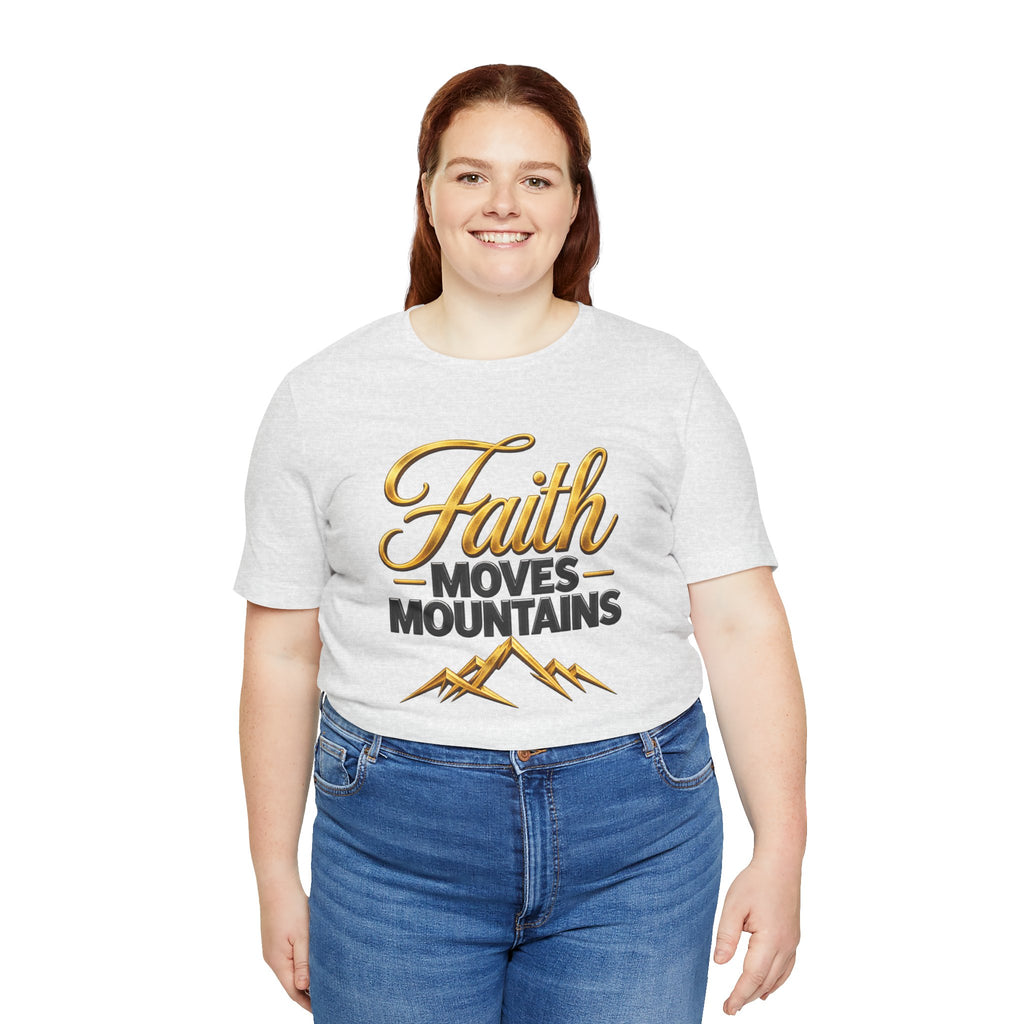 Faith Moves Mountains T-Shirt | Mountain Scripture Typography