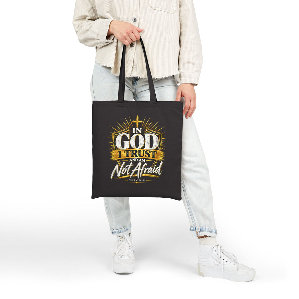 In God I Trust Cotton Tote — Christian Faith Inspirational Canvas Bag