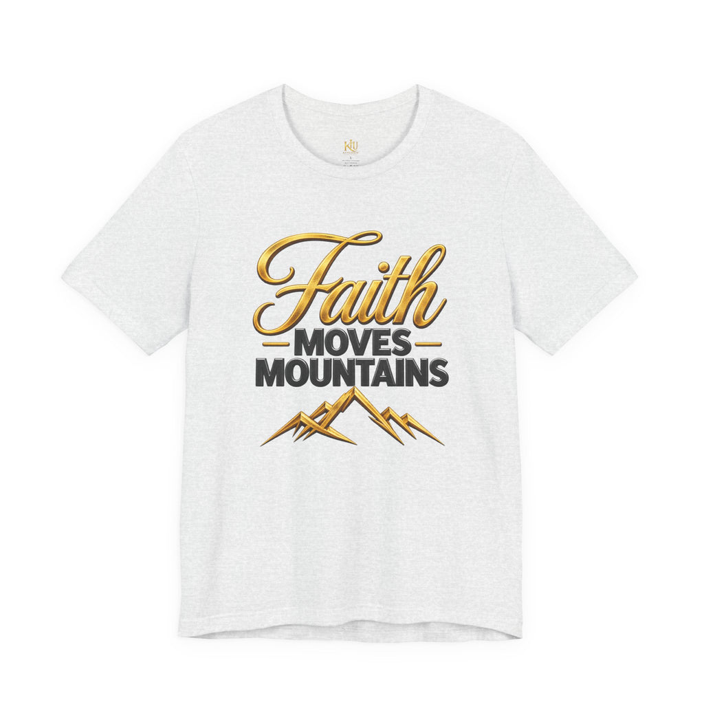 Faith Moves Mountains T-Shirt | Mountain Scripture Typography