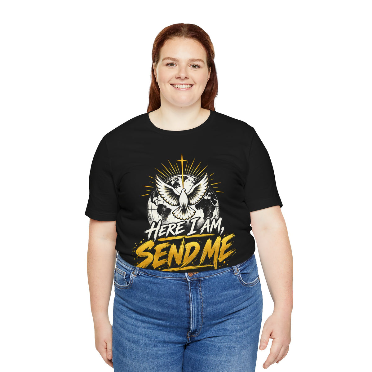Here I Am, Send Me T-Shirt — Christian Faith Owl Graphic Tee