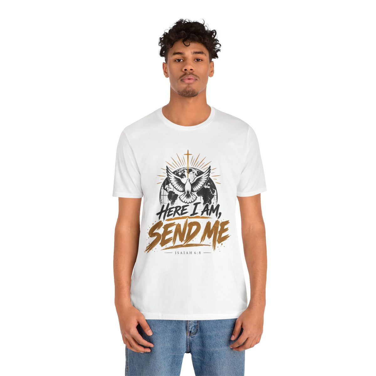 Here I Am, Send Me T-Shirt — Christian Faith Owl Graphic Tee