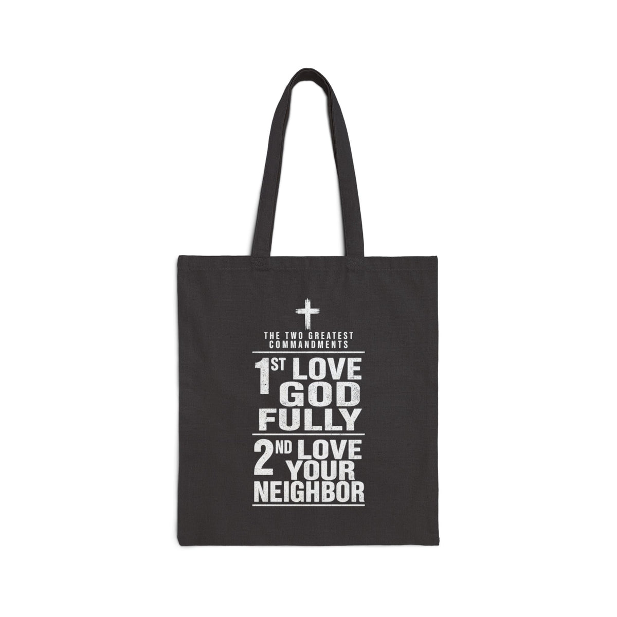 Love God Fully, Love Your Neighbor Canvas Tote | Christian Scripture Tote